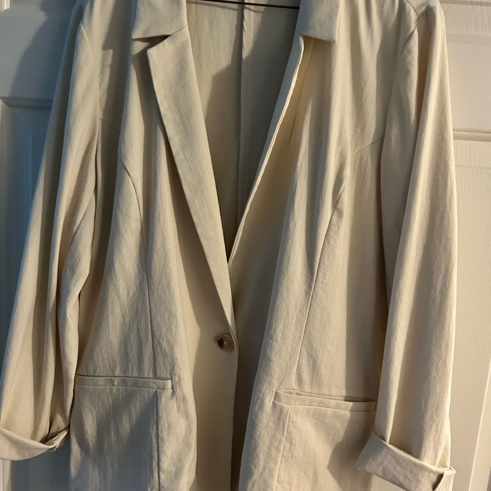 Jones Wear Cream Blazer Lightweight Classic